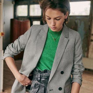 NWOT - Sézane Christie Jacket Pied de Poule Size 36